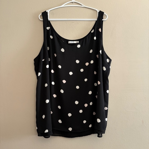Reitmans Black with Peach & White Polkadot Double Lined Camisole Blouse - Picture 2 of 12